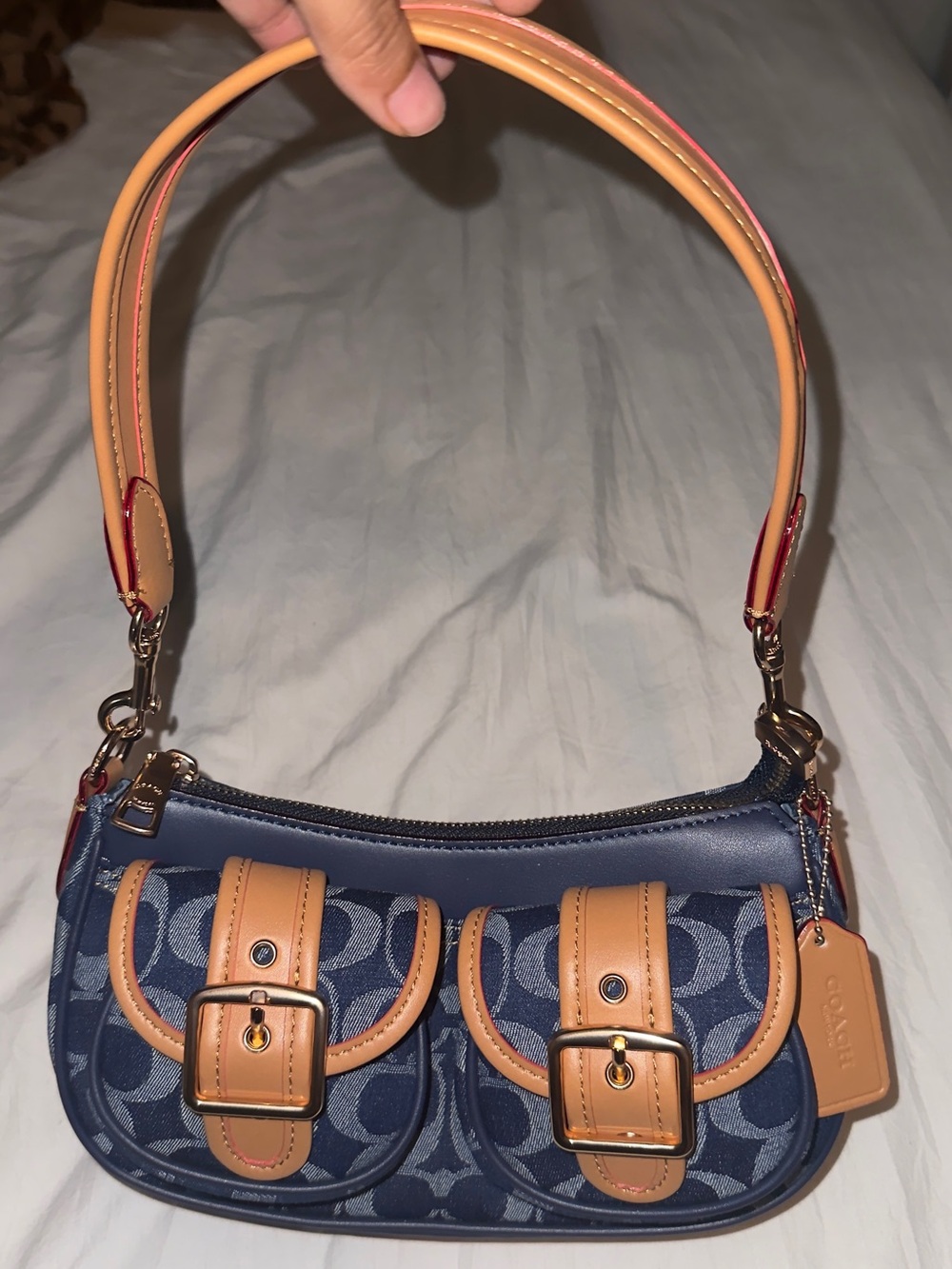 Coach Blue Denim Ashton Shoulder Bag NWOT